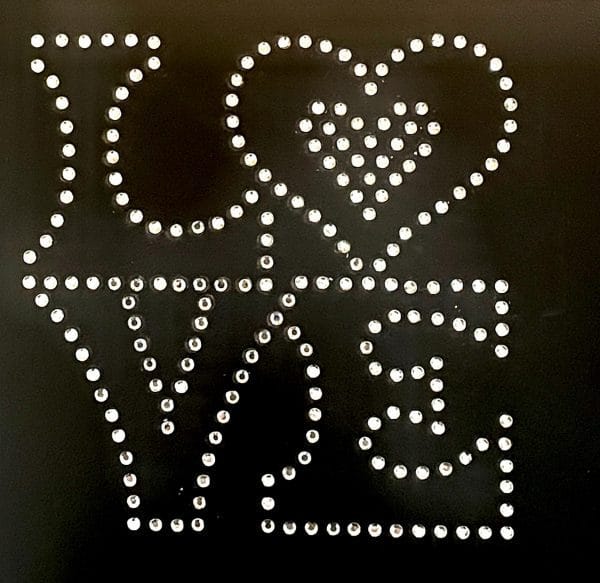 Sparkle Love Rhinestone Transfer Iron-On