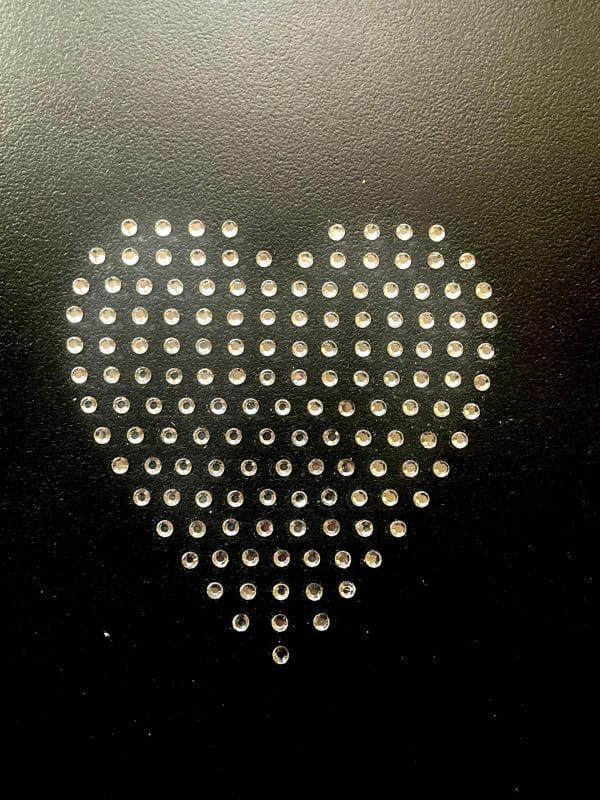 Glimmering Heart Duo Rhinestone Transfers (2 hearts)