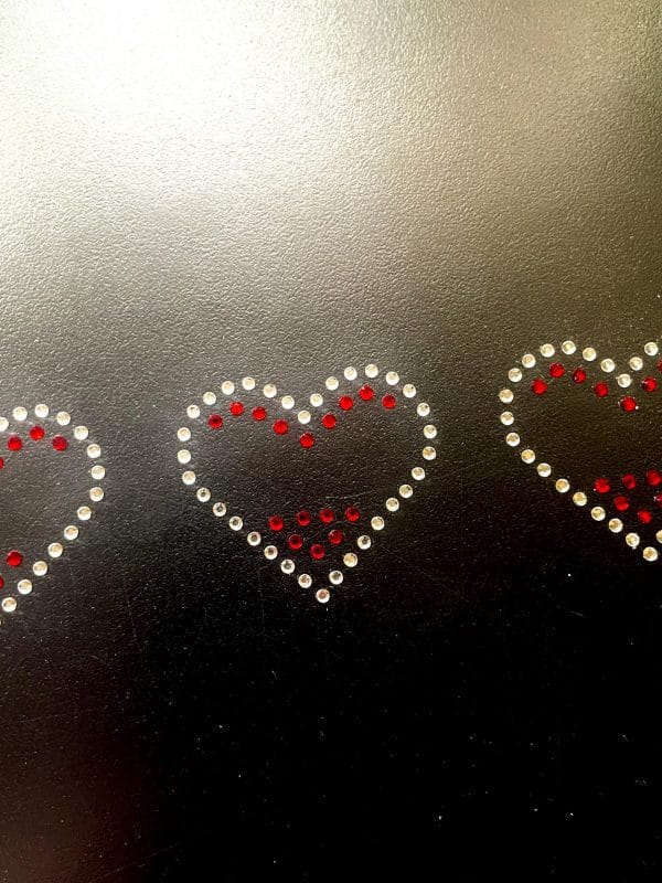 Sparkling Heart Rhinestone Iron-On Transfer for Custom Flair