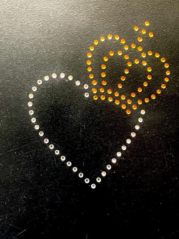 Sparkling Heart Crown Rhinestone Iron-On Transfer for Customization