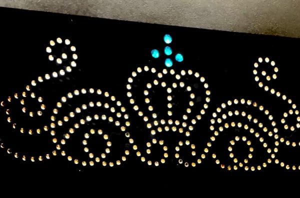 Radiant Crown Crest Rhinestone Iron-On Transfer Design